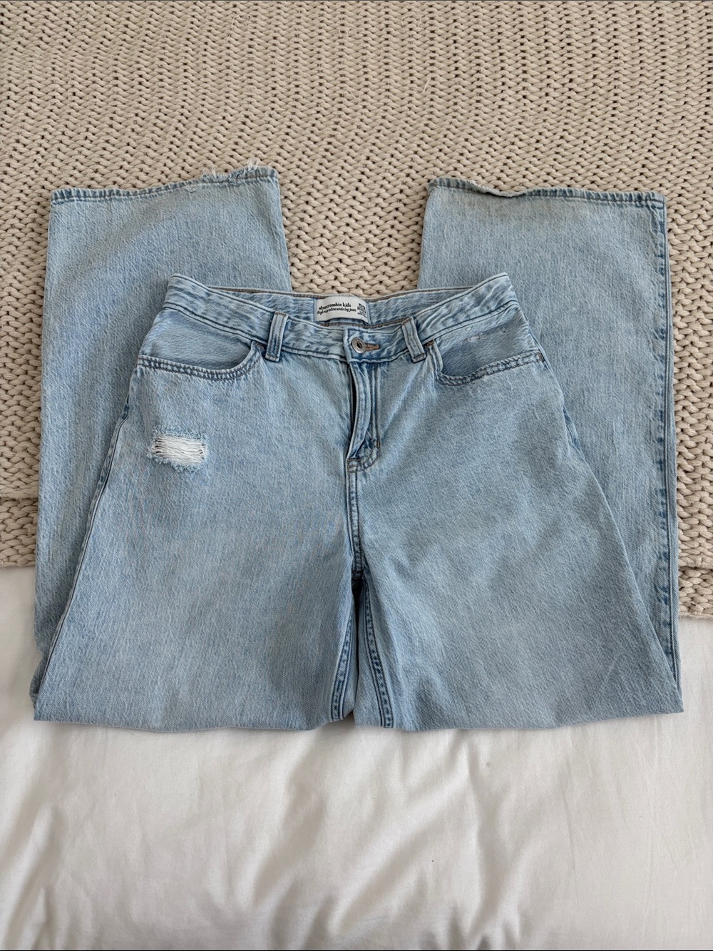 abercrombie kids Light Blue Straight Leg Jeans